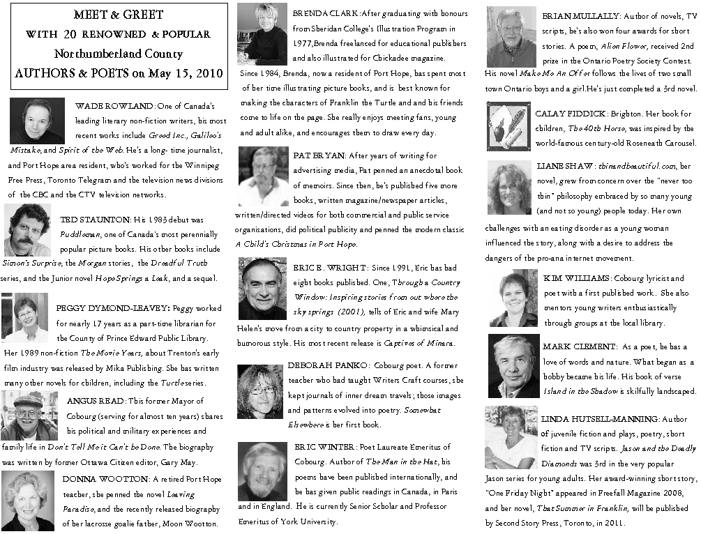 Author meet and greet brochure image