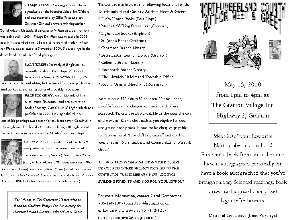 Author meet and greet brochure image